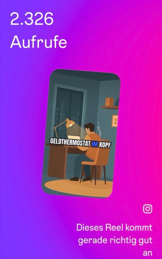 Instagram-Statistik: 2.326 Aufrufe für ein Reel